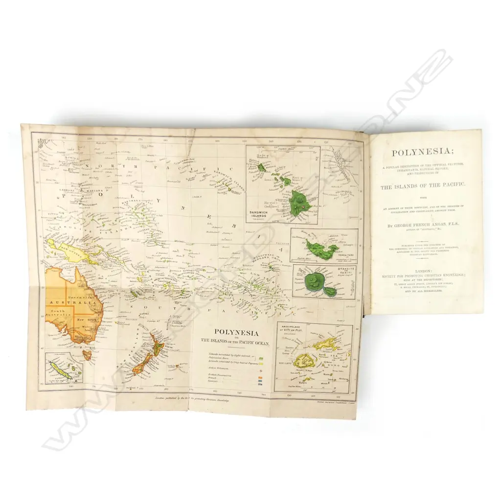 An antique book by George French Angas 'Polynesia; a popular description...' Image 1++