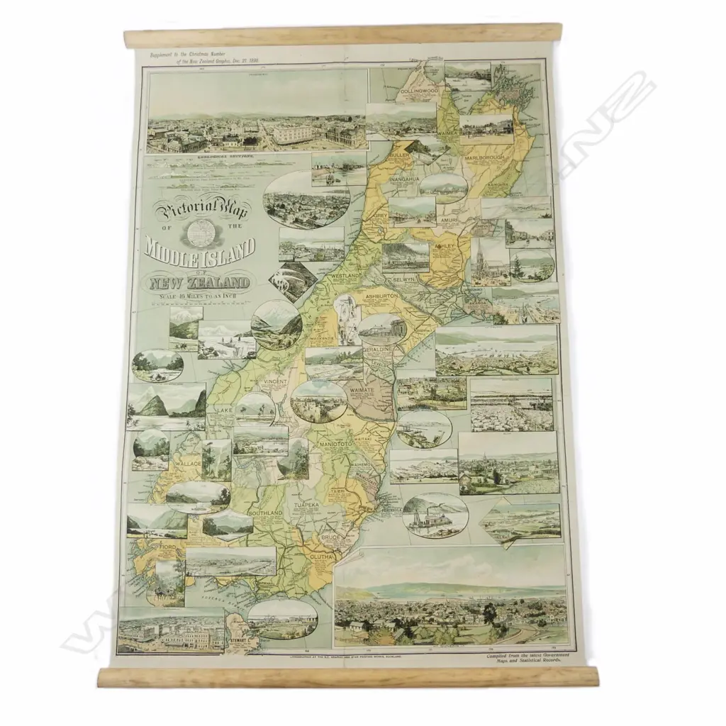 A reproduction 'Pictorial Map of the North Island of New Zealand' Image 1++