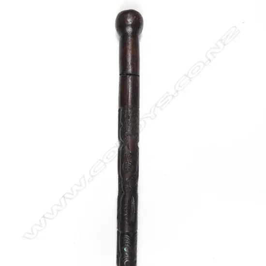 An early/mid-20thC Maori carved tokotoko/walking stick