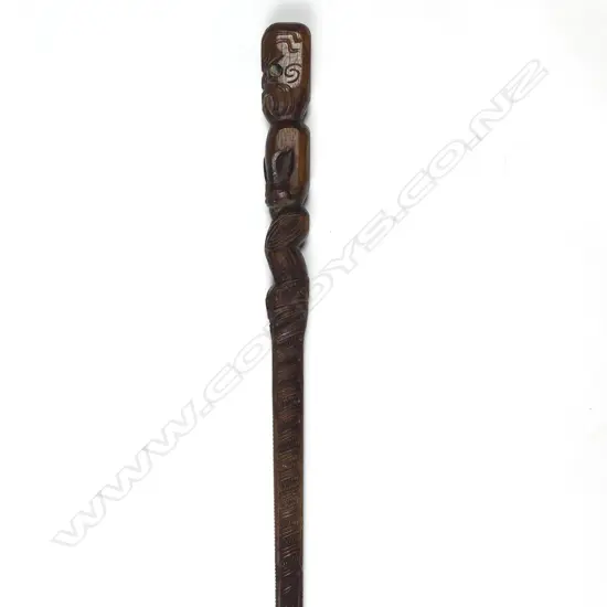 An early/mid 20thC Maori carved tokotoko/walking stick