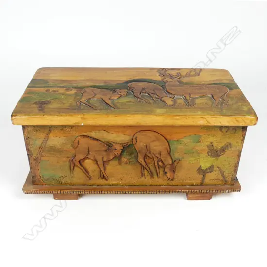 A Jane Brenkley carved wood 'Friendship' box