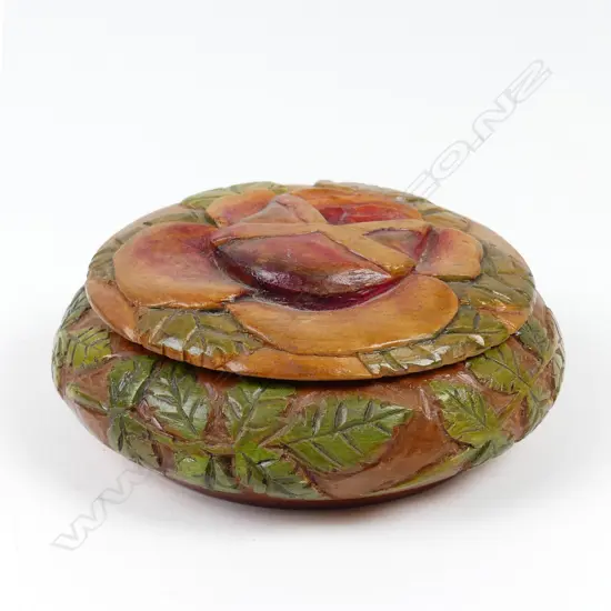 A Jane Brenkley turned and carved small box