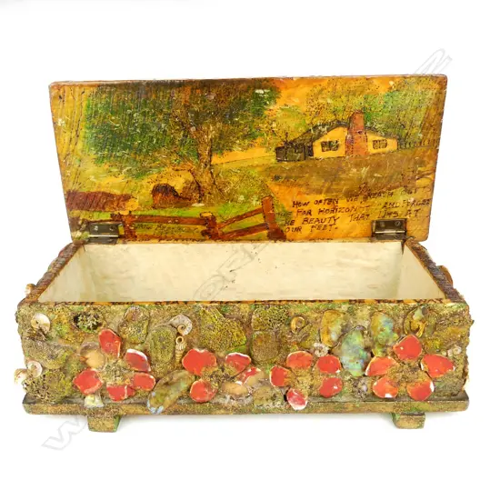 A Jane Brenkley carved and painted box