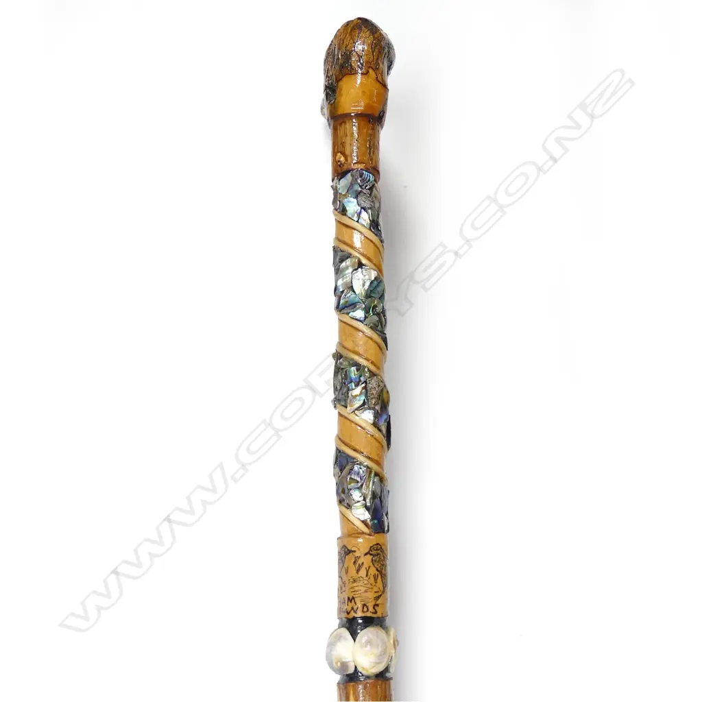Two 'Chatham Islands' wooden walking sticks Image 1++