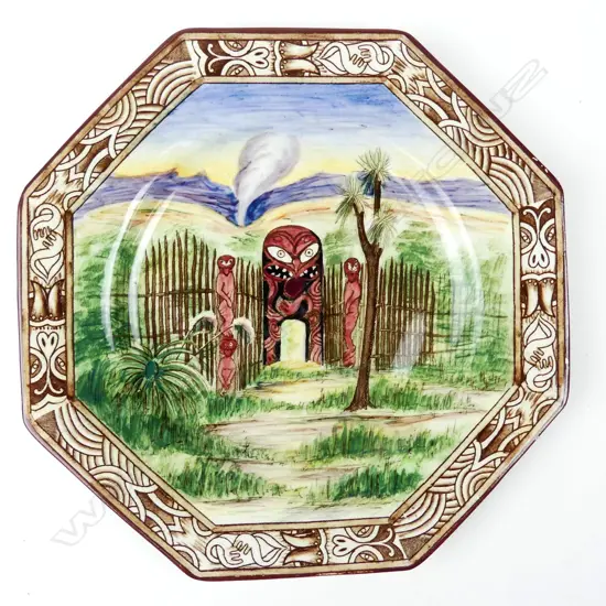 A vintage Grimwades 'Maoriland' octagonal plate