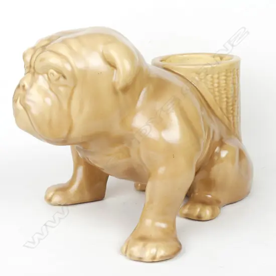 A rare Temuka Pottery sculptural bulldog heater