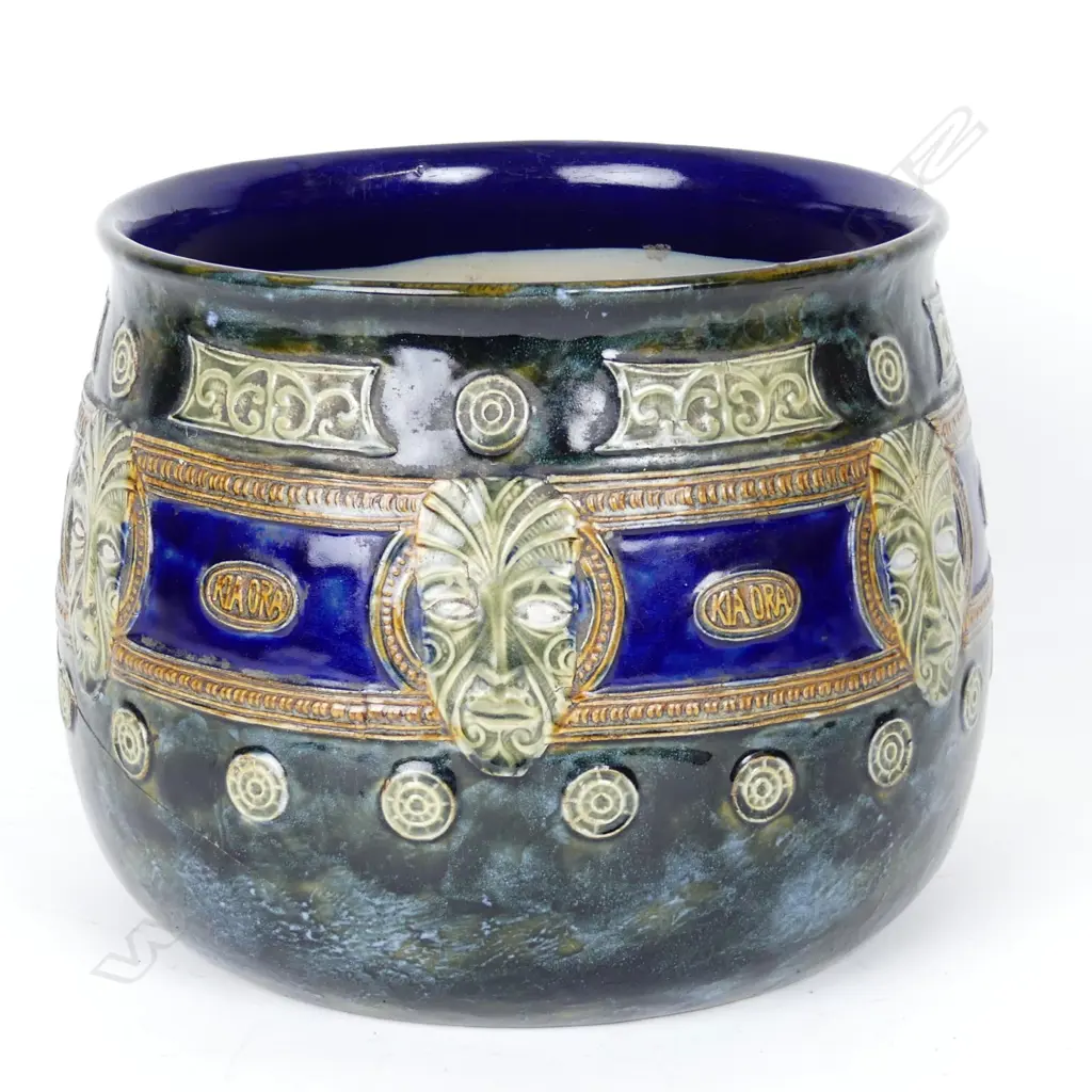 A Royal Doulton stoneware 'Kia-Ora' Maori Art jardiniere Image 1++
