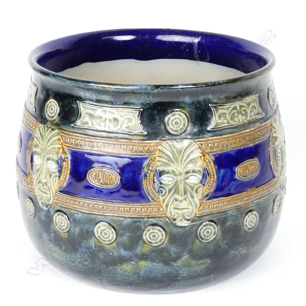 A Royal Doulton stoneware 'Kia-Ora' Maori Art jardiniere Image 1++