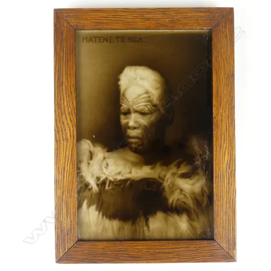 A c.1900 Sherwin & Cotton Maori portrait tile of the chief
