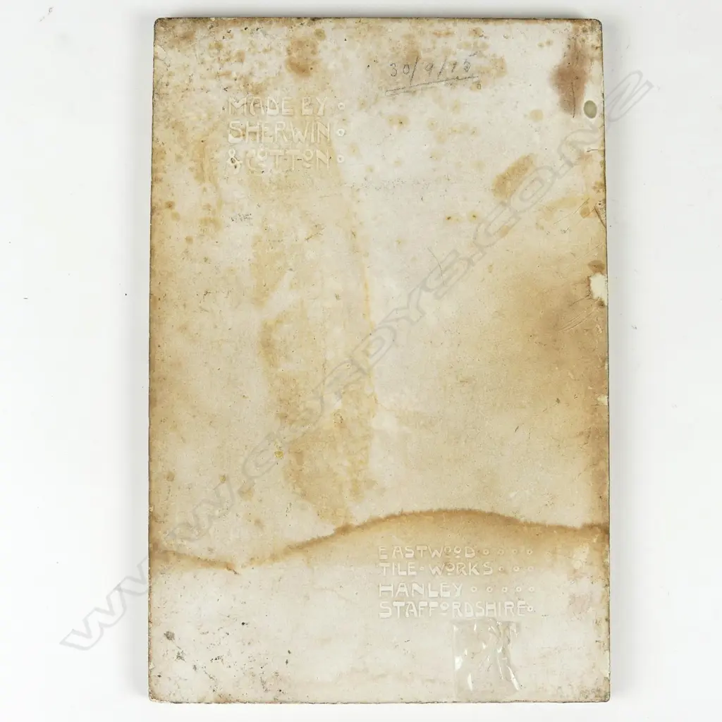 A c.1900 Sherwin & Cotton Maori portrait tile of the famous guide Bella Image 1++