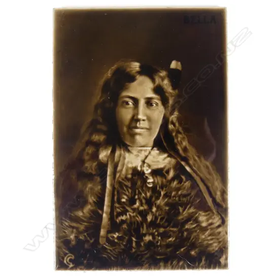 A c.1900 Sherwin & Cotton Maori portrait tile of the famous guide Bella