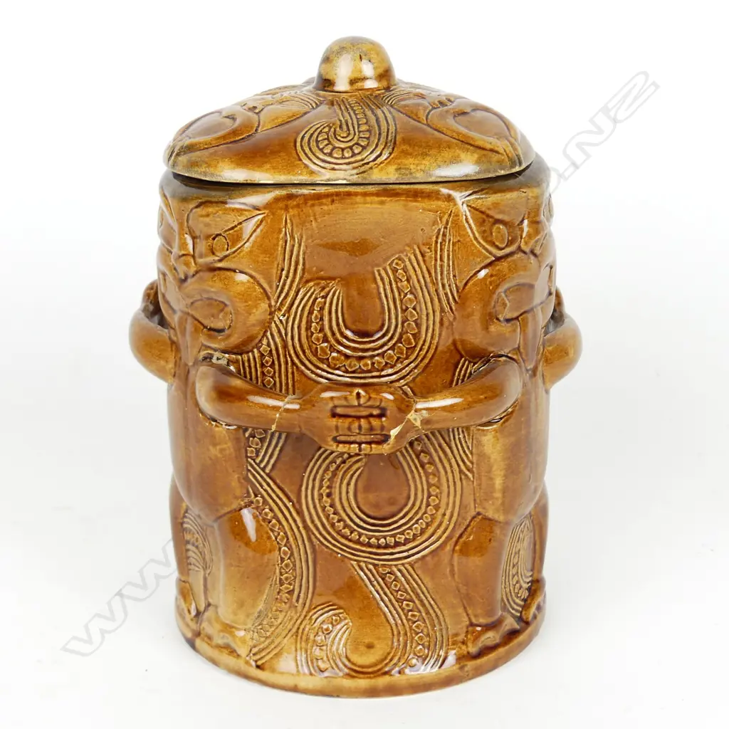 A rare Wharetana prototype slip cast biscuit barrel Image 1++