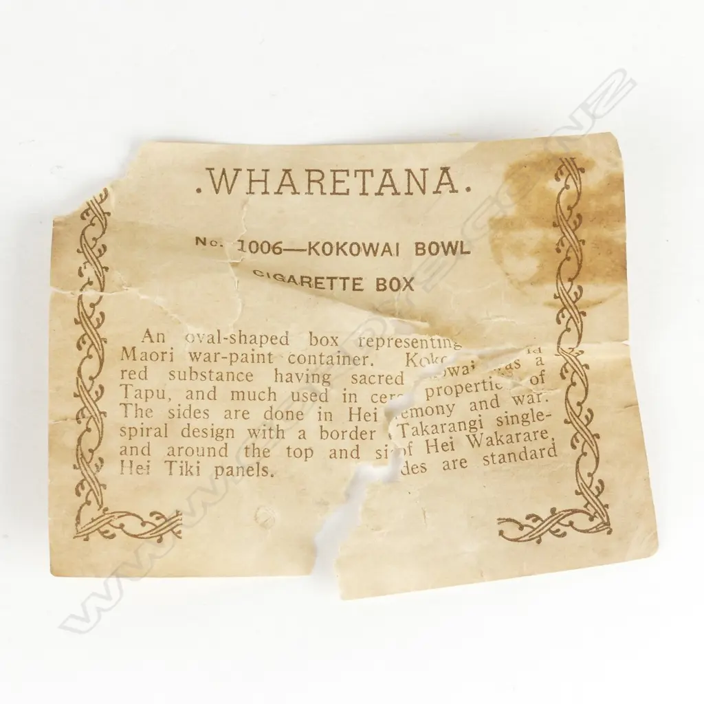 A Crown Lynn Wharetana ware 'Kokowai Bowl Cigarette Box' Image 1++