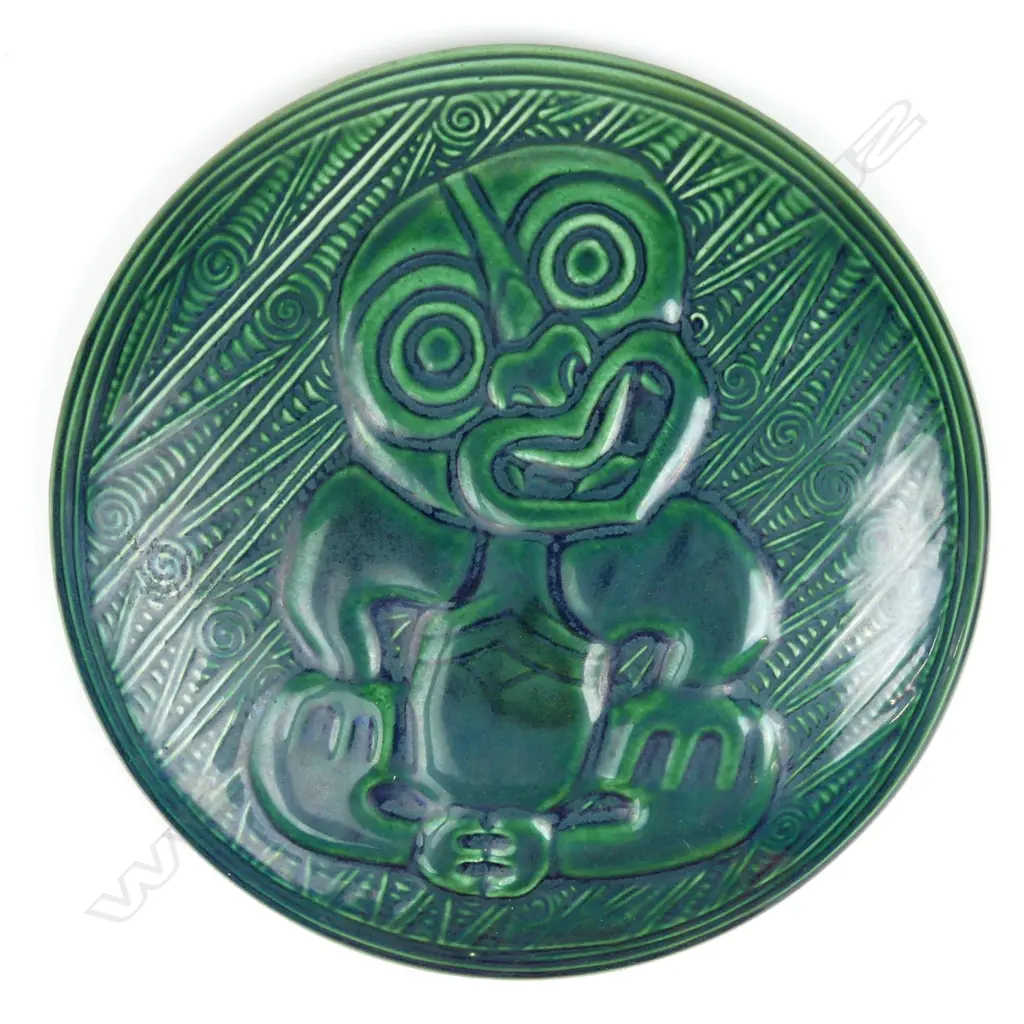A Crown Lynn Wharetana Maori Art Pottery wall plaque Image 1++