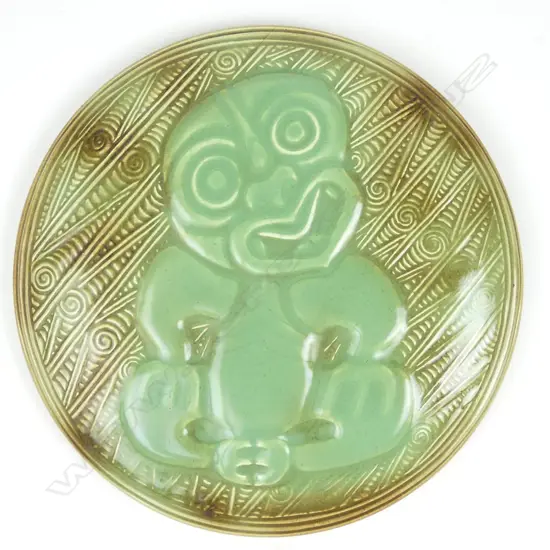 A Crown Lynn Wharetana Maori Art Pottery wall plaque