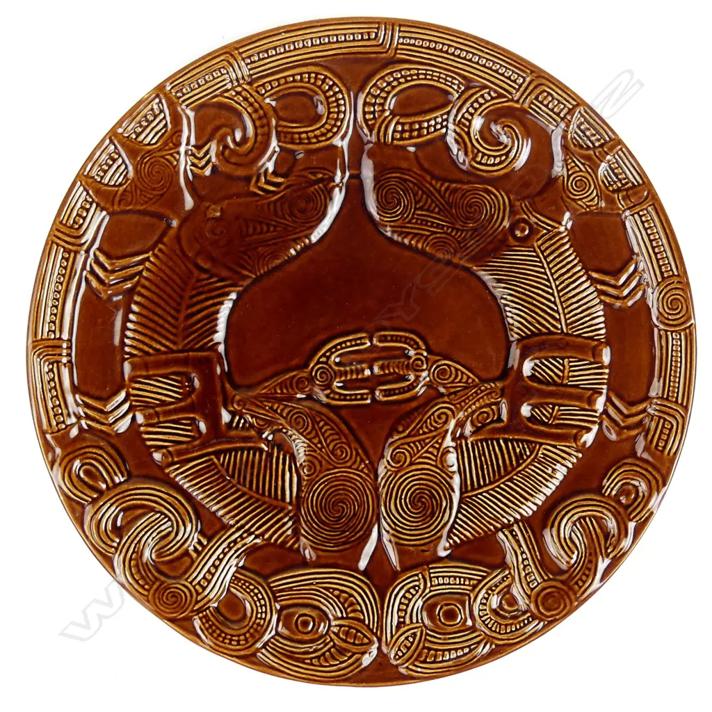 A Crown Lynn Wharetana Maori Art Pottery wall plaque Image 1++