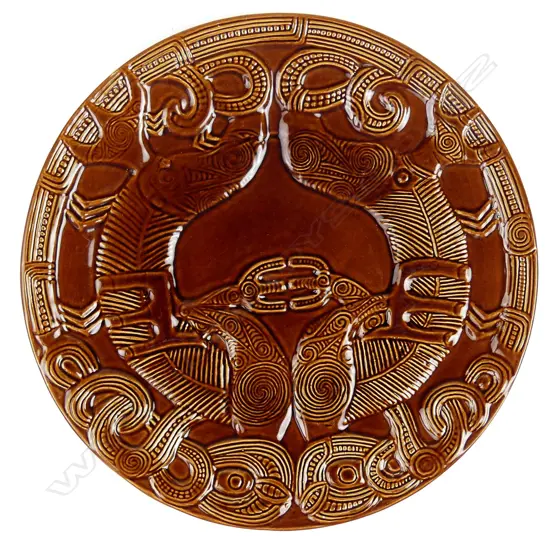 A Crown Lynn Wharetana Maori Art Pottery wall plaque