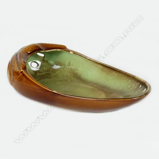 A Crown Lynn Wharetana Maori Art Pottery 'Canoe Bailer' dish