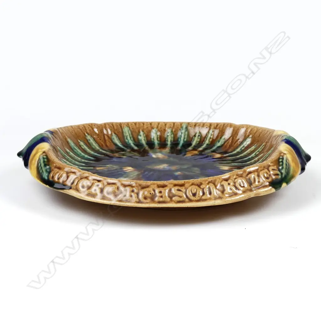 A Milton Pottery majolica glaze bread plate Image 1++