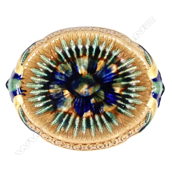 A Milton Pottery majolica glaze bread plate