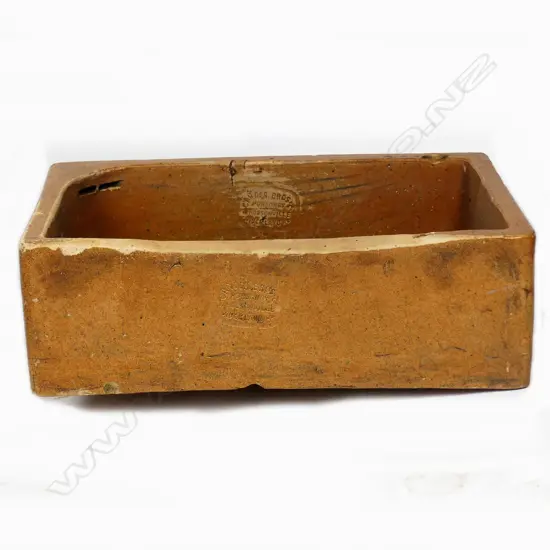A Carder Bros. salt glazed butler's sink