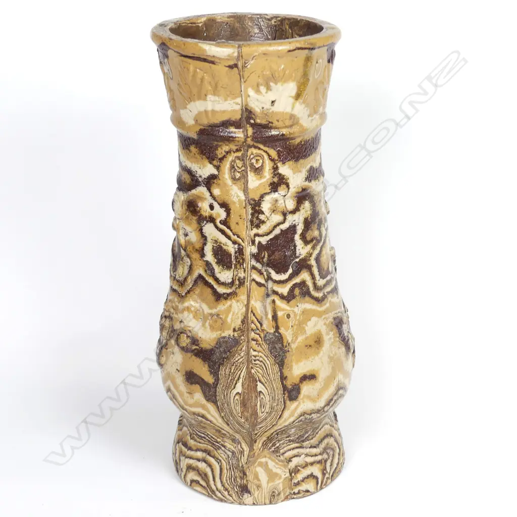 A rare Waimangaroa Brick & Pipe Works (Neighbours & Sons [Westland]) agate ware umbrella stand Image 1++