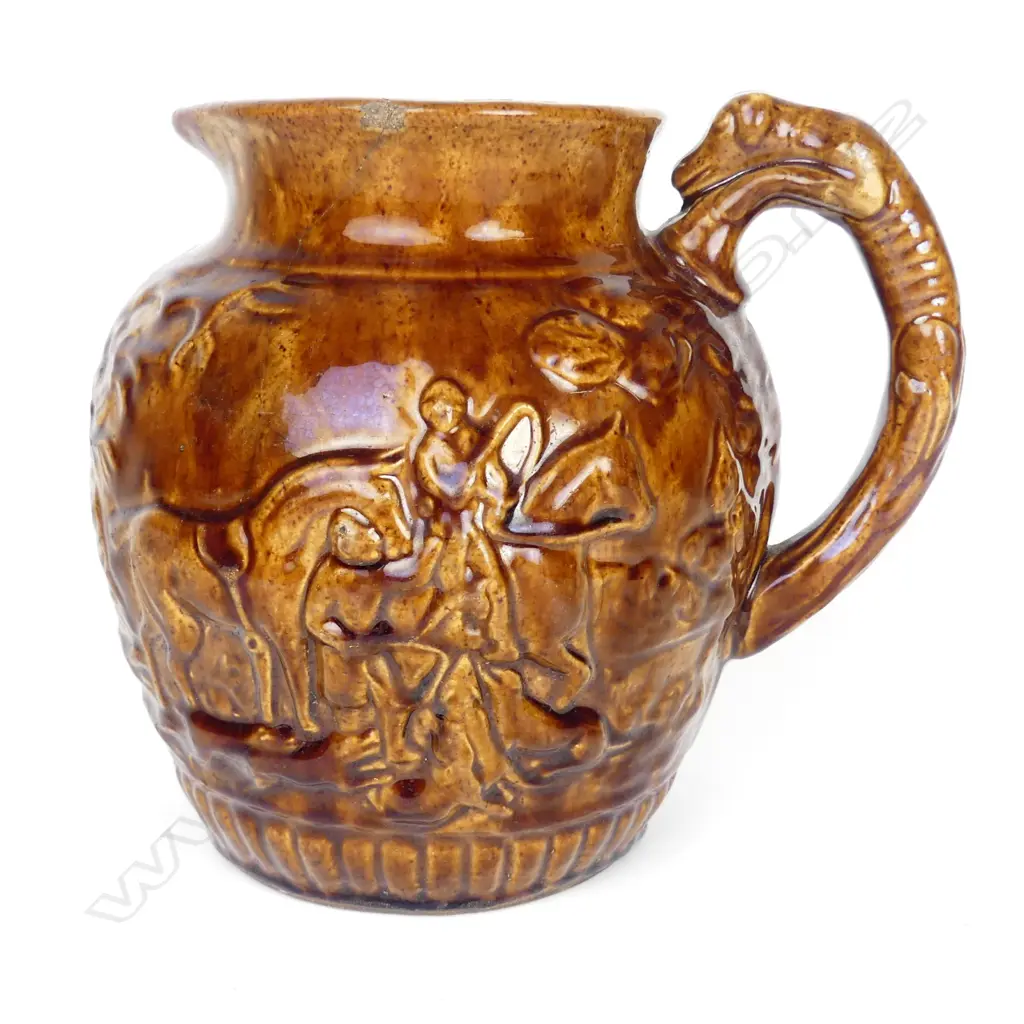 A colonial pottery hunting jug Image 1++