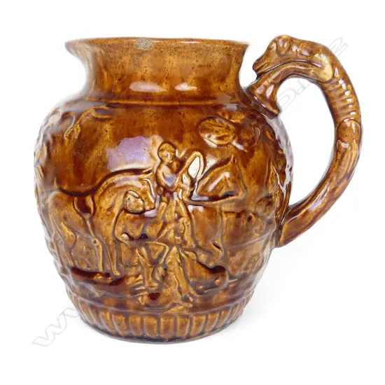 A colonial pottery hunting jug
