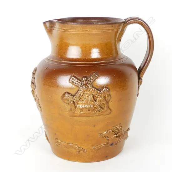 A rare colonial pottery tavern jug marked W.M White Dunedin