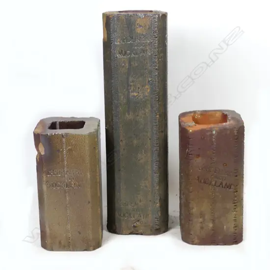 Three salt glazed house piles