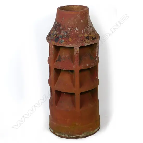 A terra cotta chimney pot