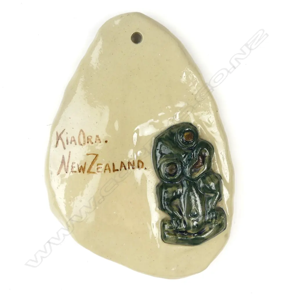 A Molle (Molly Goodsell) hand sculpted pottery tiki wall plaque Image 1++