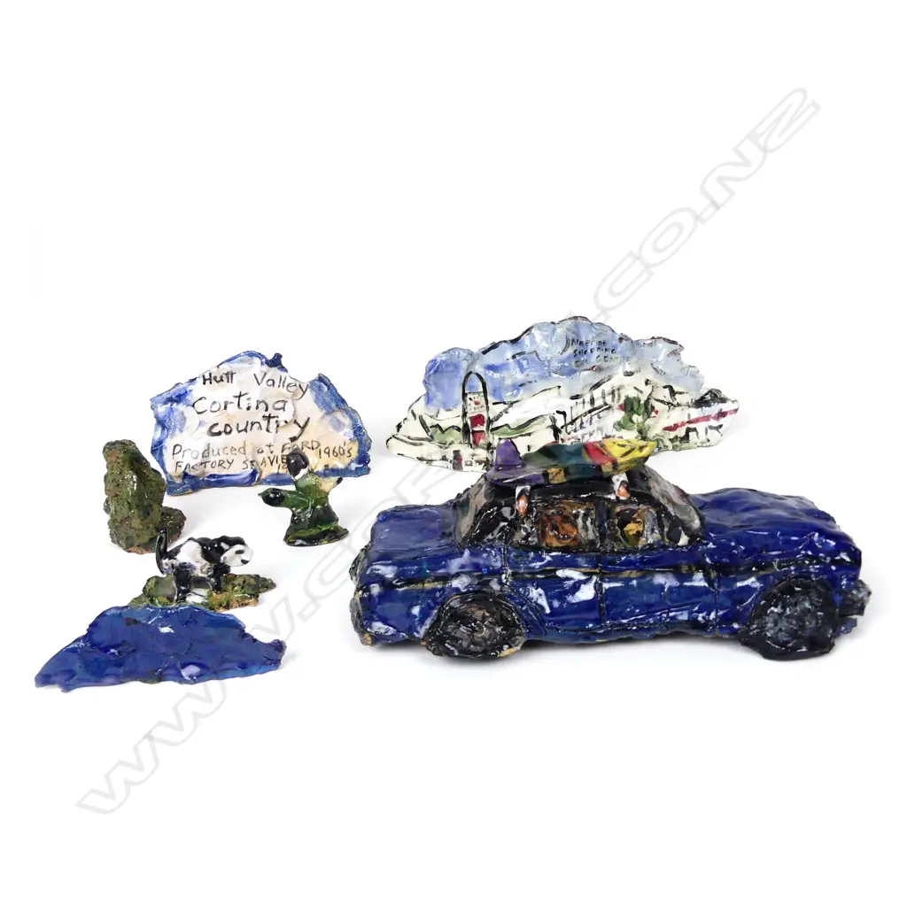 A Robert Rapson (1951-2020) 'Ford Cortina' seven-piece ceramic sculpture/assemblage Image 1++