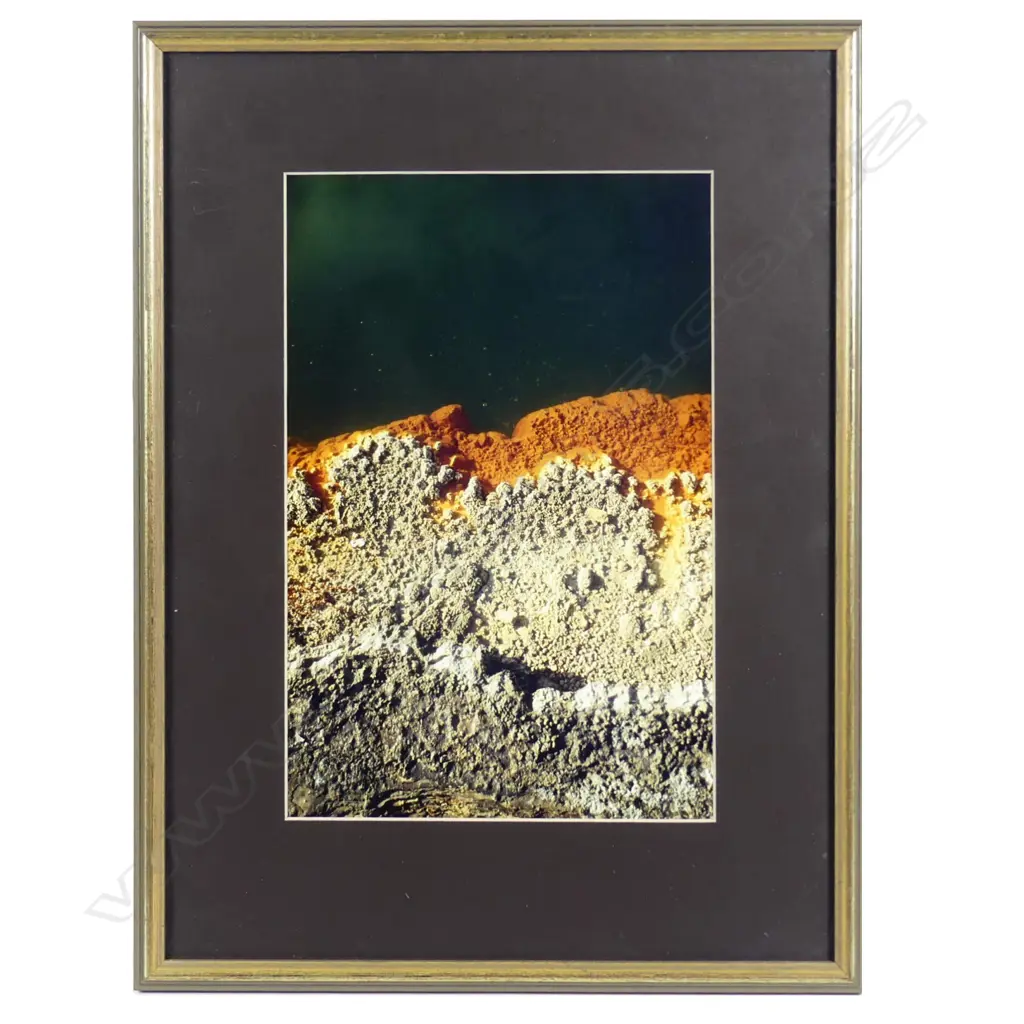 A colour photograph of a sulphur crusted hot pool attributed to Len Castle Image 1++