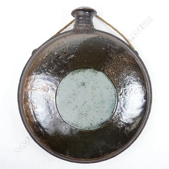 A Peter Stichbury large circular wall flask