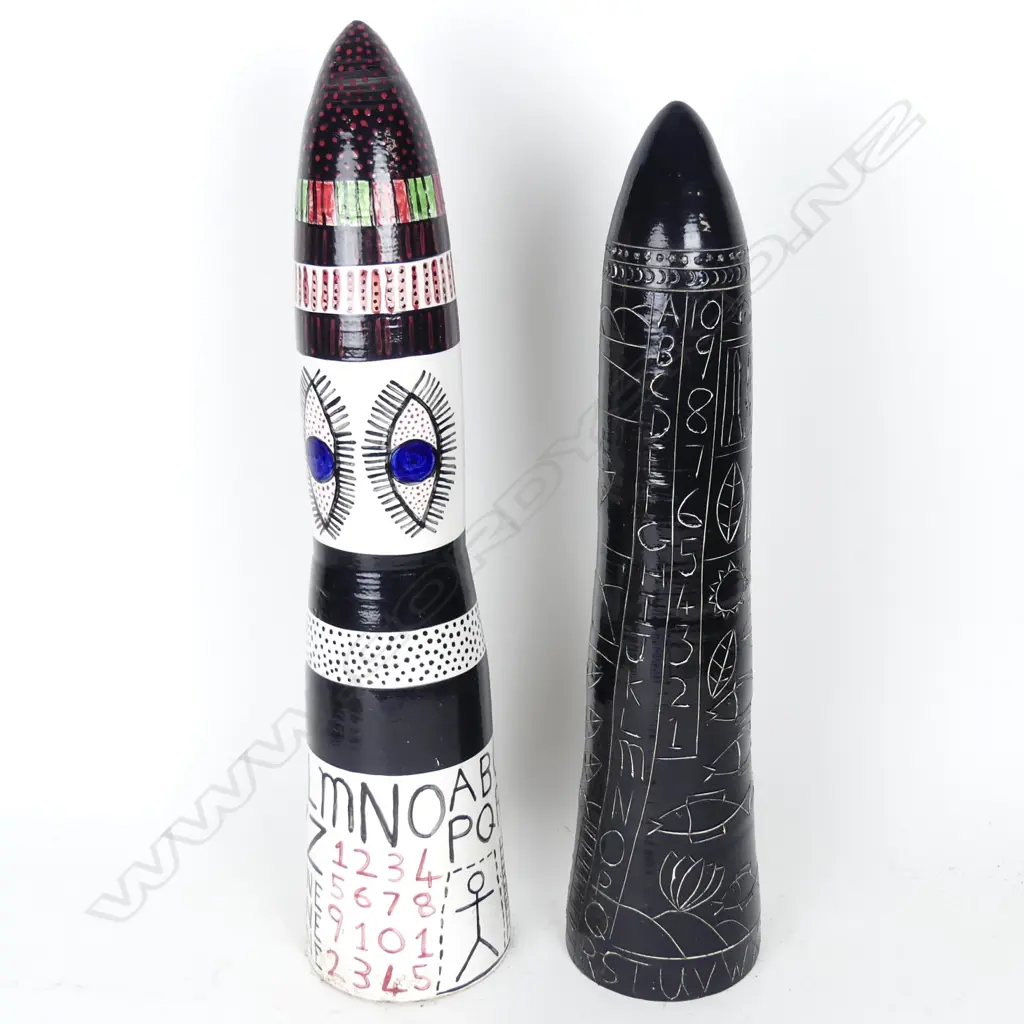 Two Stewart Fulljames (Rewa Gallery) earthenware ‘rockets’ Image 1++