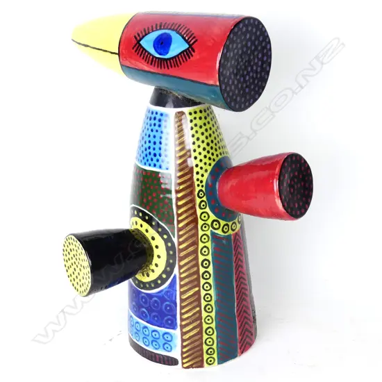 A Stewart Fulljames (Rewa Gallery) colourful ceramic bird