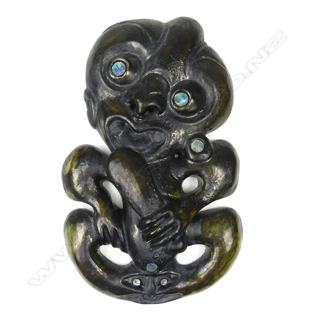 A large sculpted pottery tiki by D.J. Moriarty Image 1++