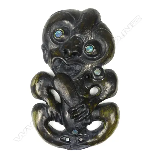 A large sculpted pottery tiki by D.J. Moriarty