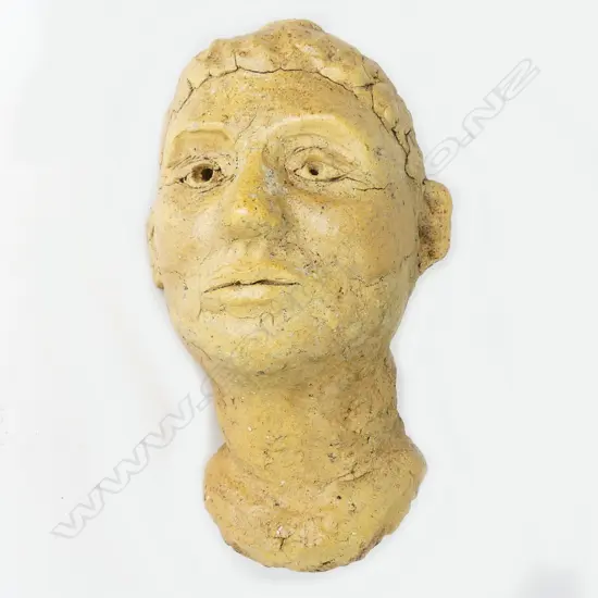 A vintage studio art sculpted terracotta head