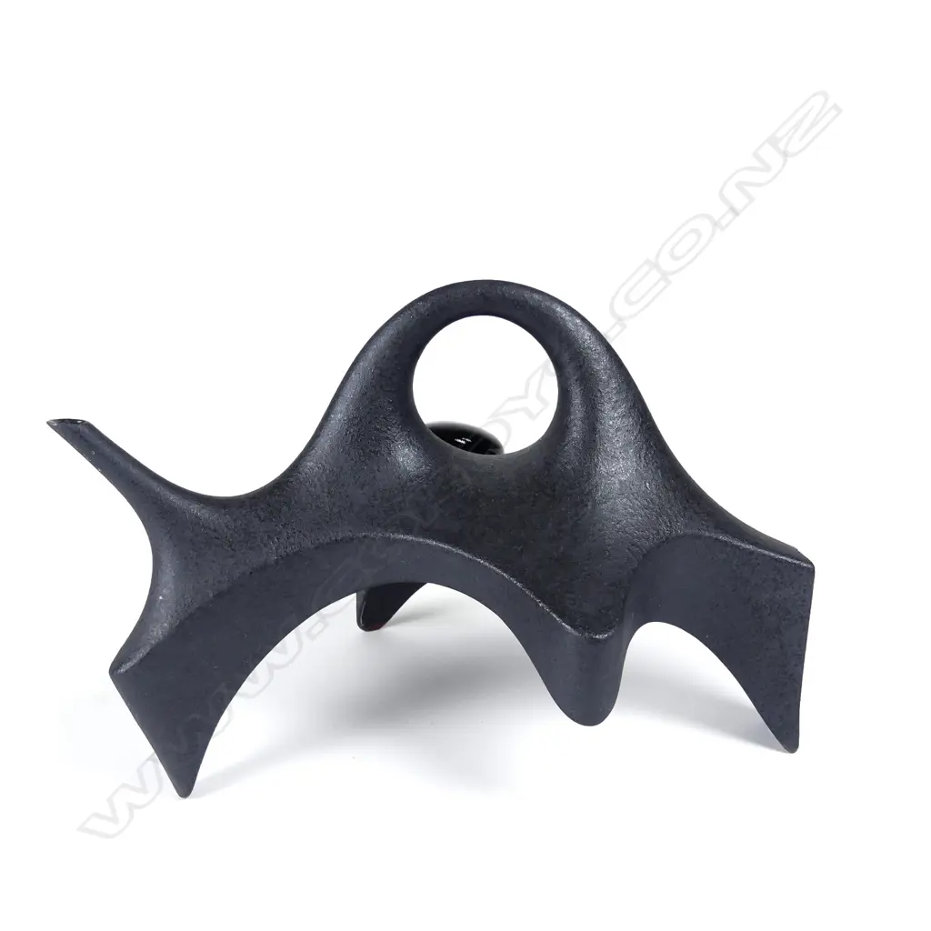 A large Rick Rudd matt black terracotta teapot Image 1++