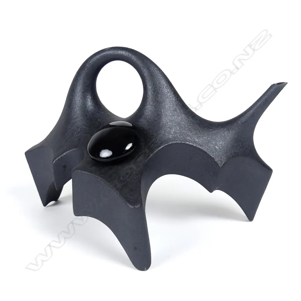 A large Rick Rudd matt black terracotta teapot Image 1++