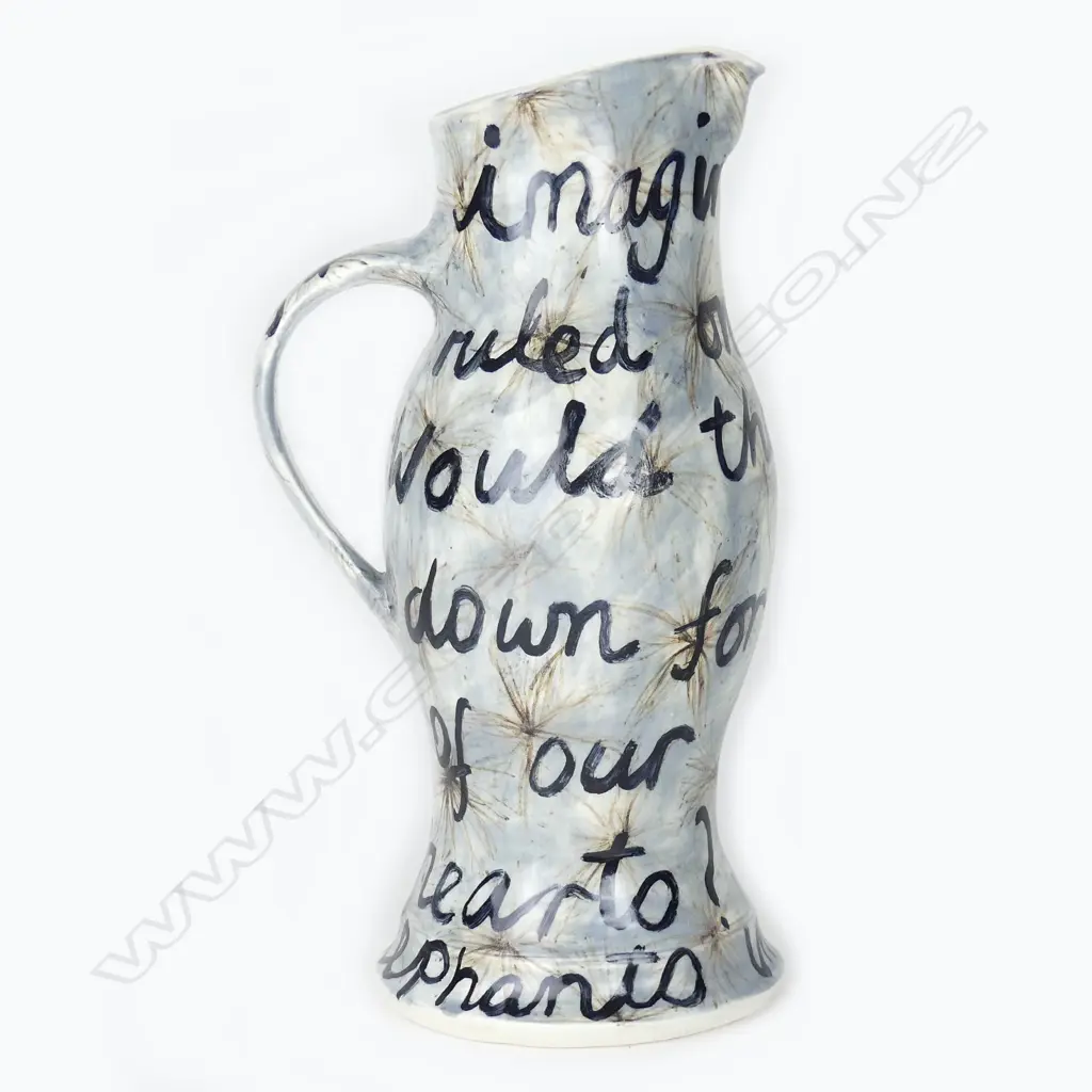 A Christine Thacker studio pottery tall baluster jug Image 1++