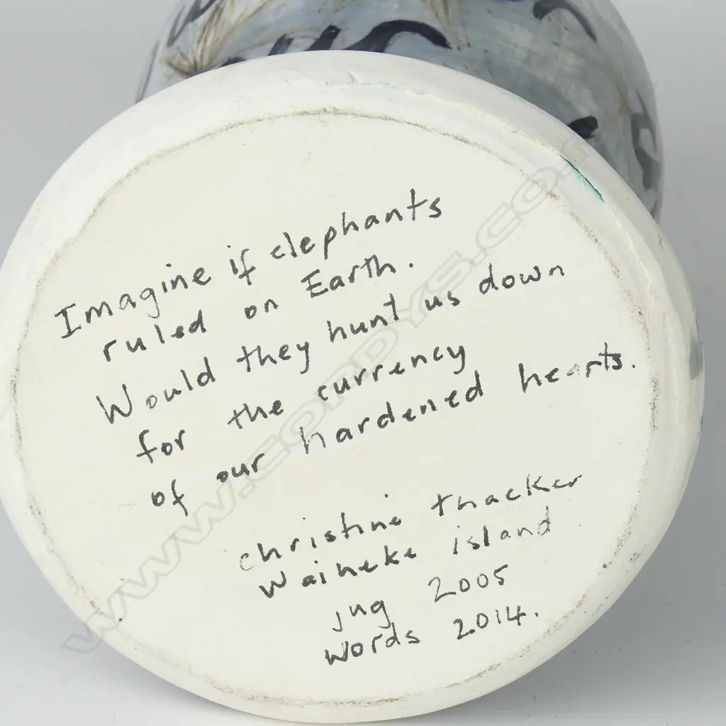 A Christine Thacker studio pottery tall baluster jug Image 1++