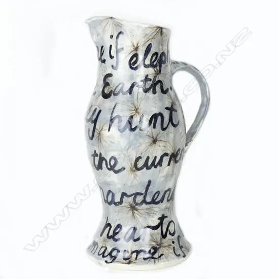 A Christine Thacker studio pottery tall baluster jug