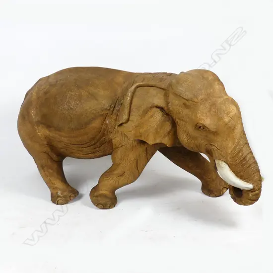 A large-scale floor standing ceramic elephant