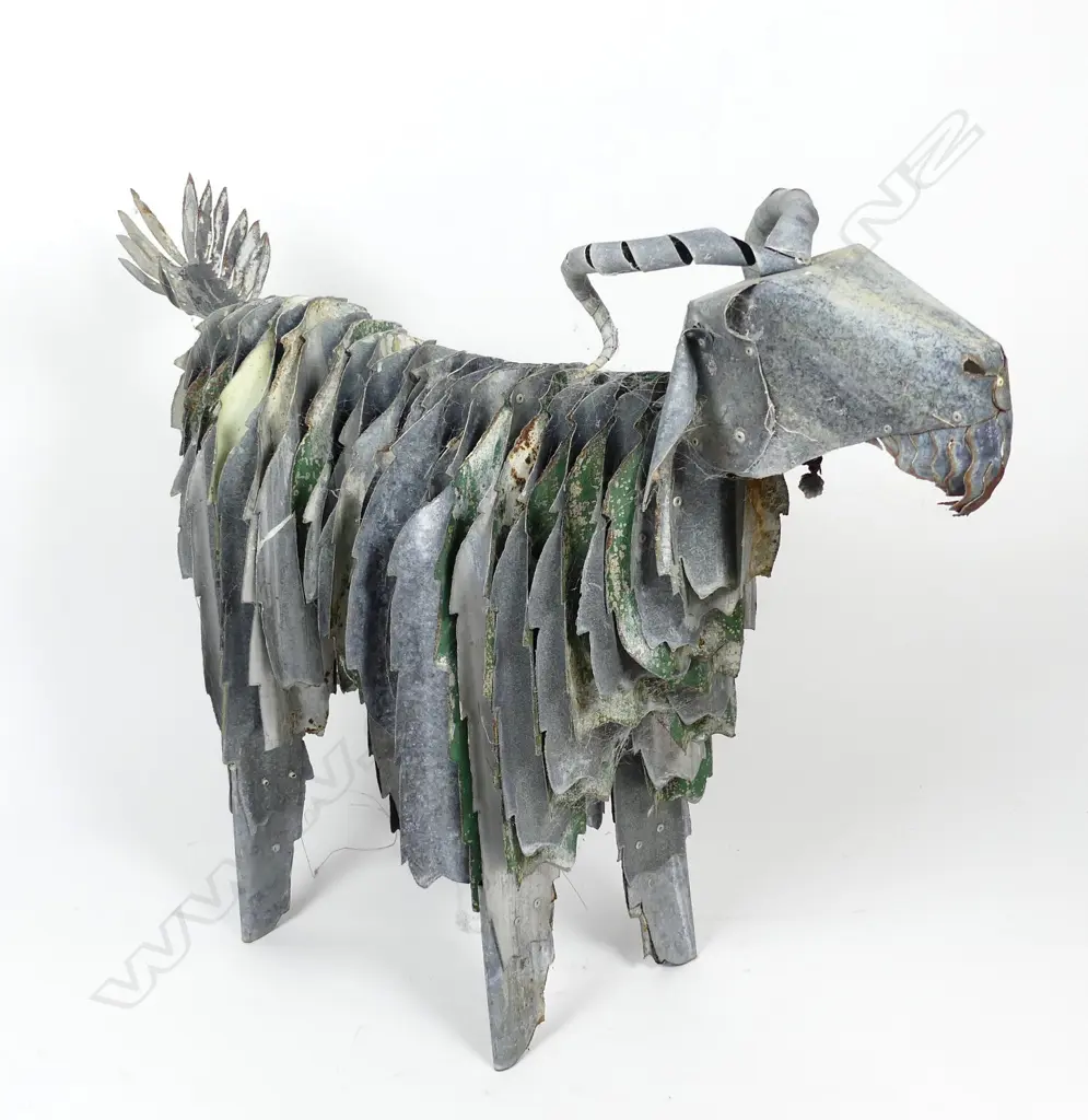 A corrugated iron goat sculpture Image 1++