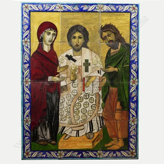 A Syrian (Aleppo) Byzantine Christian tile panel