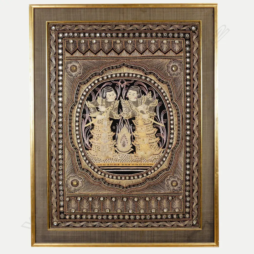 A framed Thai embroidery / applique Image 1++