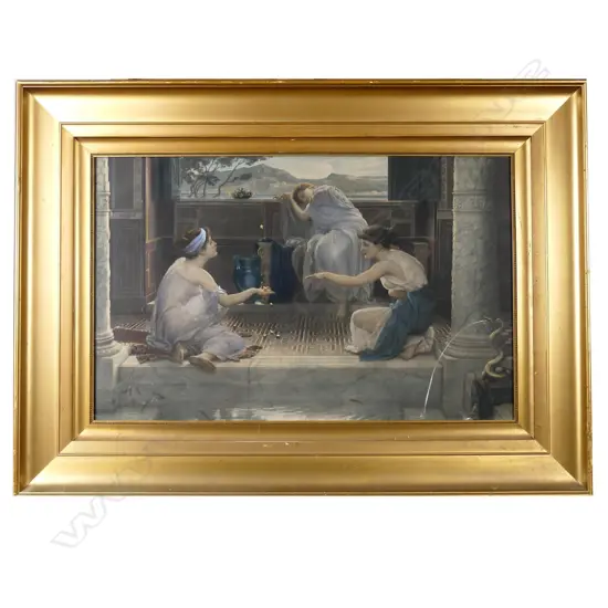 A chromolithograph after Sir Edward Poynter’s 'Knuckle bones'